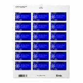 Blue Crystal Snowflake Weihnachtsadressen Labels Adressaufkleber (Vorne)