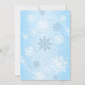 Blue Crystal Snowflake Winter Wonderland Sweet 16 Einladung (Rückseite)