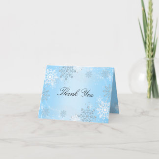 Blue Crystal Snowflake Winter Wonderland Vielen Da Dankeskarte