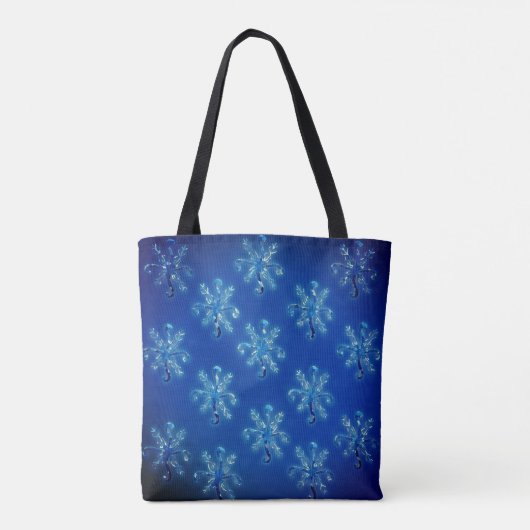 Blue Crystal Snowflakes Tasche (Rückseite)