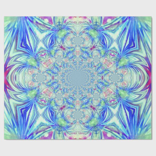 Blue Crystal Wrapping Paper Geschenkpapier (Flach)