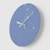 Blue Crystals Gray Silver Diamond Infinity Große Wanduhr (Winkel)