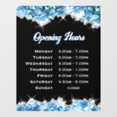 Blue Crystals Openings Stunden Fensterheber Fensteraufkleber (Blatt)