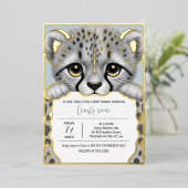 Blue Cub Baby Shower Folieneinladung (Stehend vorne)