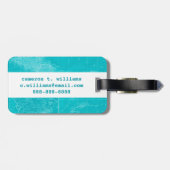 Blue Cuba Map Gepäckanhänger (Rückseite horizontal)