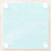 Blue Cuba Map Glasuntersetzer (Rückseite)