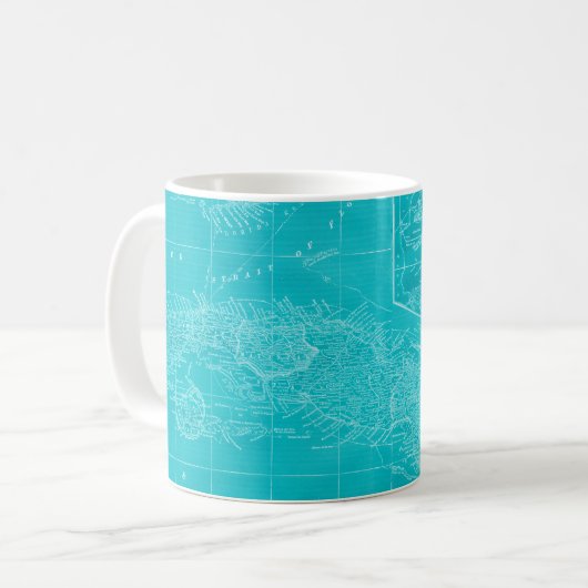 Blue Cuba Map Kaffeetasse (Vorderseite Links)