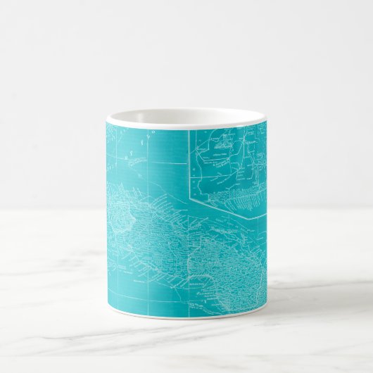 Blue Cuba Map Kaffeetasse (Mittel)