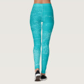 Blue Cuba Map Leggings (Rückseite)