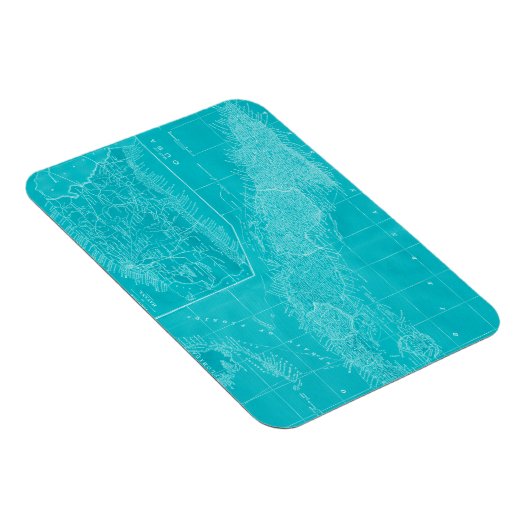 Blue Cuba Map Magnet (Rechte Seite)