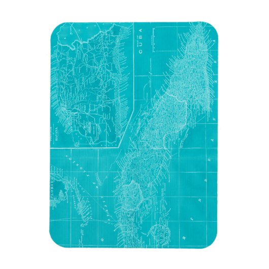 Blue Cuba Map Magnet (Vertikal)