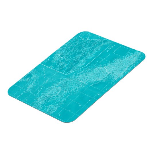 Blue Cuba Map Magnet (Linke Seite)