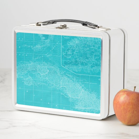 Blue Cuba Map Metall Lunch Box (Beispiel)