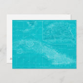Blue Cuba Map Postkarte (Vorne/Hinten)