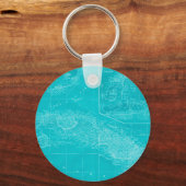Blue Cuba Map Schlüsselanhänger (Vorderseite)