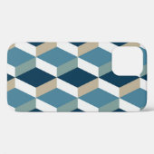 Blue Cubes: Geometrisches nahtloses Muster Case-Mate iPhone Hülle (Rückseite (Horizontal))