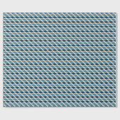Blue Cubes: Geometrisches nahtloses Muster Geschenkpapier (Flach)