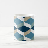 Blue Cubes: Geometrisches nahtloses Muster Kaffeetasse (Mittel)