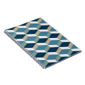 Blue Cubes: Geometrisches nahtloses Muster Notizblock (Rechte Seite)