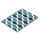 Blue Cubes: Geometrisches nahtloses Muster Notizblock (Linke Seite)