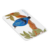 Blue Cuckoshrike on Branch Watercolor Bird Magnet (Rechte Seite)