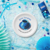 Blue Cup und Saucer | Dreams Typografy Pappteller (Party)