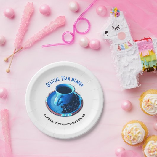 Blue Cup und Saucer | Dreams Typografy Pappteller (Party)
