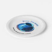 Blue Cup und Saucer | Dreams Typografy Pappteller (Schrägansicht)