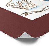 Blue Cupcake Art Poster Print (Ecke)