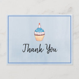 Blue Cupcake Birthday Danke Postkarte