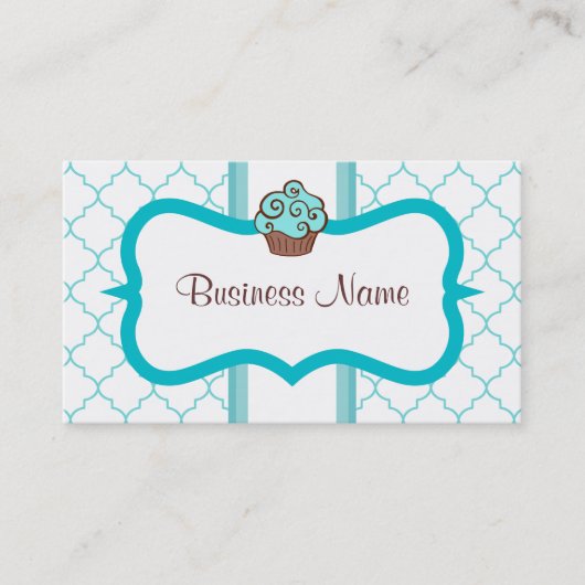Blue Cupcake Business Card Visitenkarte (Vorderseite)