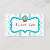 Blue Cupcake Business Card Visitenkarte (Vorderseite)