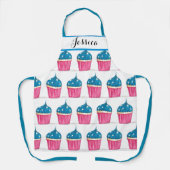 Blue Cupcake Food Dessert Kuchen Baker Niedlich Er Schürze (Vorderseite)