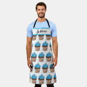 Blue Cupcake Food Dessert Kuchen Baker Niedlich Er Schürze (Getragen)