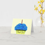 Blue Cupcake Geburtstag Vielen Dank Karten (Gelbe Blume)