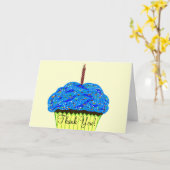 Blue Cupcake Geburtstag Vielen Dank Karten (Gelbe Blume)