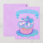 Blue Cupcake~Good Gift Scripte Postcard Postkarte (Vorne/Hinten)