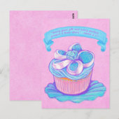 Blue Cupcake~Good Gift Scripte Postcard Postkarte (Vorne/Hinten)