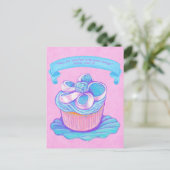 Blue Cupcake~Good Things Scripture Postcard Postkarte (Stehend Vorderseite)