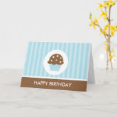 Blue Cupcake Happy Birthday Karte (Gelbe Blume)