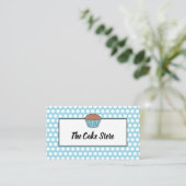 Blue Cupcake & Polka Dot, Cake Maker, Cake Store Visitenkarte (Stehend Vorderseite)