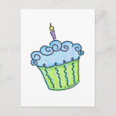 Blue Cupcake Postkarte (Vorderseite)