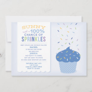 Blue Cupcake Sprinkles Baby Sprinkle Einladung