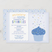 Blue Cupcake Sprinkles Baby Sprinkle Einladung (Vorne/Hinten)