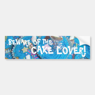Blue Cupcakes "cake lover" Autoaufkleber