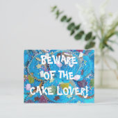 Blue Cupcakes 'cake lover' Postkarte (Stehend Vorderseite)