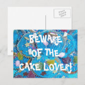 Blue Cupcakes 'cake lover' Postkarte (Vorne/Hinten)