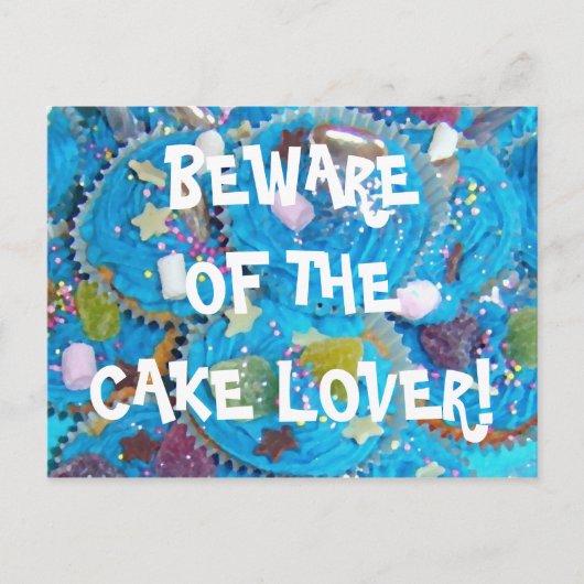 Blue Cupcakes 'cake lover' Postkarte (Vorderseite)