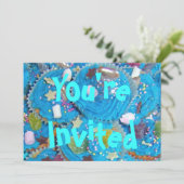 Blue Cupcakes Einladung "You're Invited" (Stehend Vorderseite)