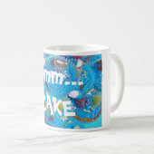 Blue Cupcakes 'mmm...cake-Tasse Kaffeetasse (VorderseiteRechts)